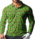 Men's Long Sleeve Golf Shirt Quick Dry 3 Button Work Fishing Outdoor Casual Collar Shirt