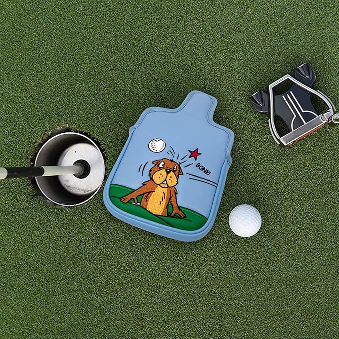 Golf Mallet Putter Cover, Golf Club Cover with Strong Magnetic Closure, PU Leather Waterproof Golf Putter Cover Golf Accessories