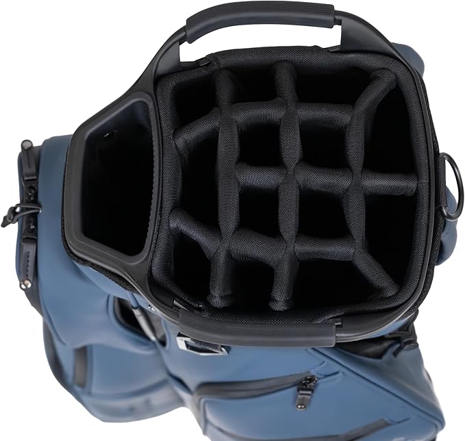 KRADUL - LUX Cart Bag – Lightweight Vegan Leather Golf Cart Bag with Waterproof Pockets, Organized Club Dividers & Cart Strap Tunnel