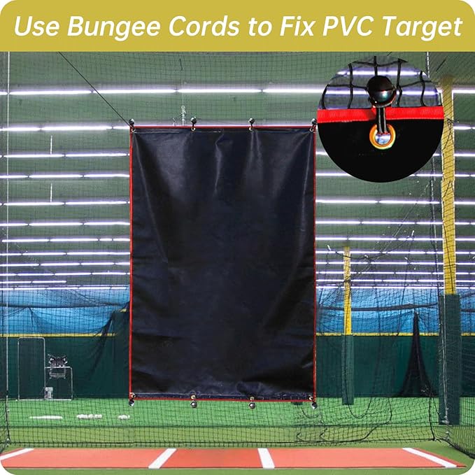 Gagalileo Batting Cage Backstop: Heavy-Duty Padding Vinyl Target with Strike Zone for Baseball & Softball Net Protector for Backyard & Training Facility