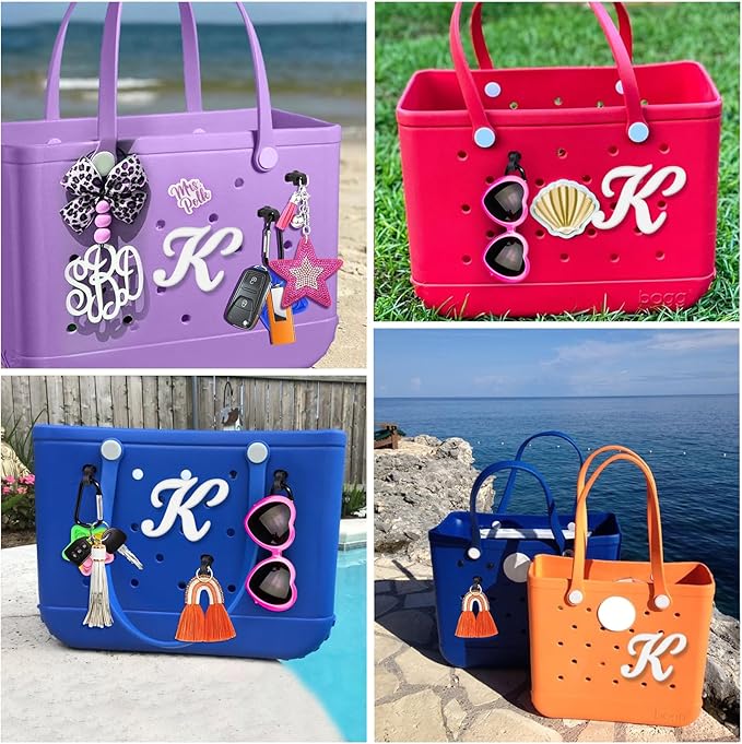 Mity rain Letter Charms for Bogg Bag，Alphabet Lettering Accessories Charms Compatible with Bogg Bag Original All Models, Insert Decorative Letter for Handbag Beach Tote Bag K