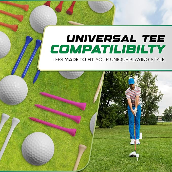 Wood Golf Tees - Standard Golf Tees for Men and Women
