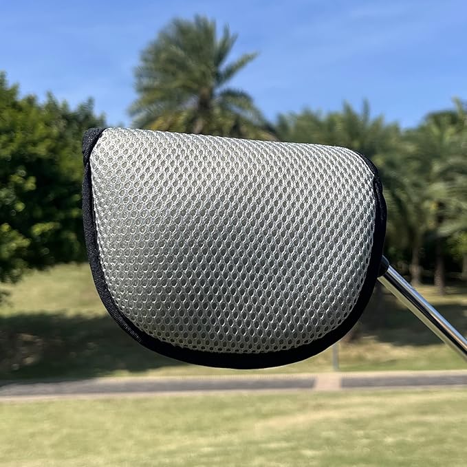 Golf Putter Cover,Mallet Putter Headcover Mesh Golf Putter Head Cover Golf Head Covers with Magic Tape for Heel Shaft RH LH fits Odyssey Works Stroke Lab,Scotty Cameron