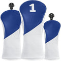FINGER TEN Golf Club Head Covers for Woods Driver Fairway Hybrid with Interchangeable Number Tag 1 3 5 Premium Leather Headcovers for Women Men