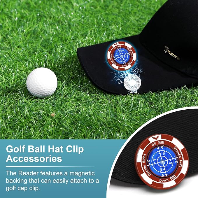 SlopeVision Pro Golf Green Reader with Hat Clip, Horizontal Bubble Level & Golf Ball Marker – High Precision Green Reading Aid, Ideal Golf Gift for Men & Women