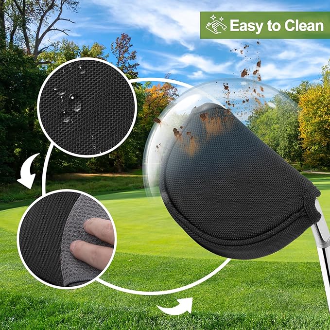 Golf Putter Covers Mallet Putter Headcover with Magnetic Closure Golf Club Cover for Most Brand