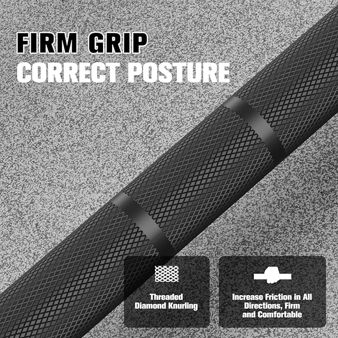 RITFIT 7FT Olympic Barbell for Strength and Weightlifting Training - 2 Inch Olympic Bar for Squat, Deadlift, Bench Press, Curl, Overhead Press - 500lbs/1000lbs/1500lbs Capacity