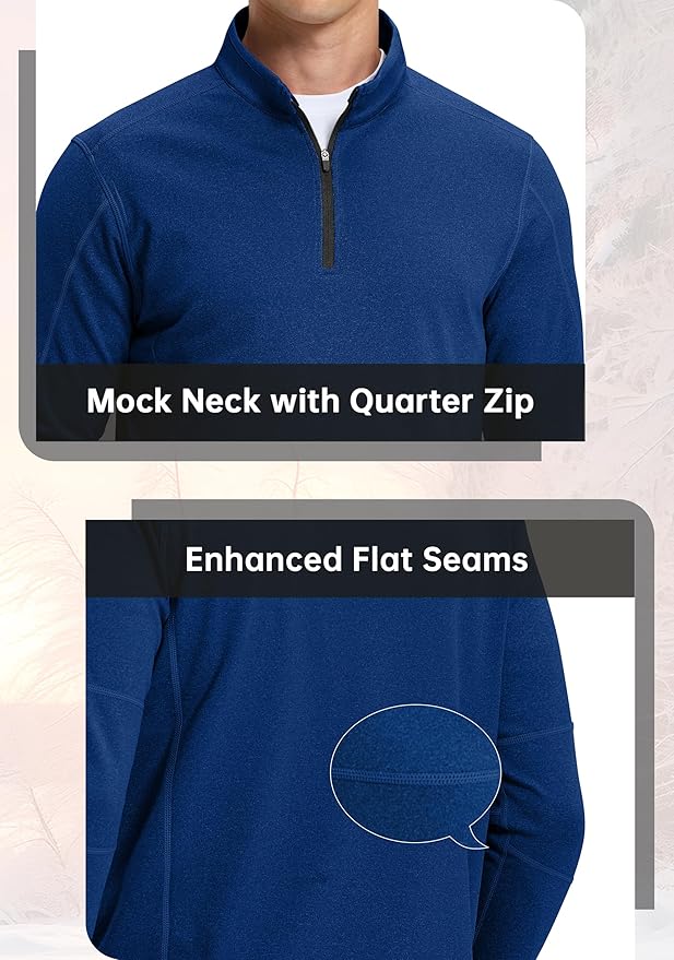G Gradual Quarter Zip Pullover for Men Fleece Lined Sweatshirt Long Sleeve Winter Golf Shirt Mock Neck Polo Running Sweater
