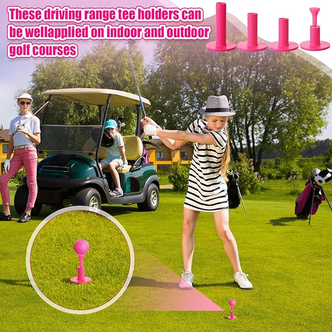 12 Pieces Golf Range Tees Set Rubber Golf Tees for Mats Driving Range 6 Pieces for Practice Mat Mixed Size