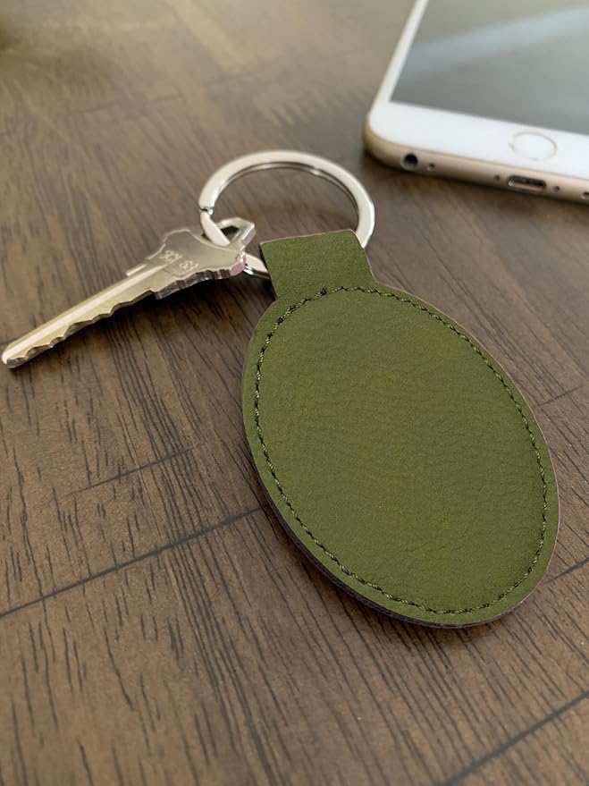 LaserGram Oval Keychain, Sunflowers, Personalized Engraving Included