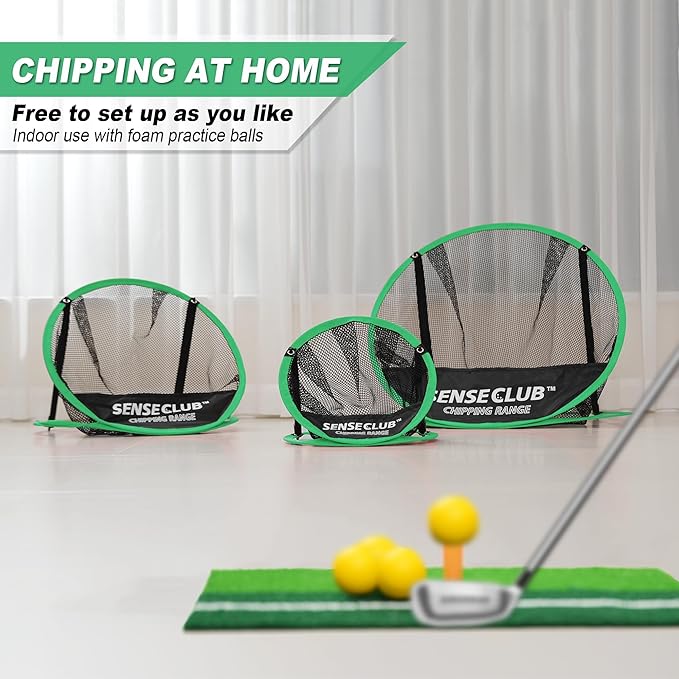 Foldable Chipping Net & Floating Green, Indoor Golf Practice Chipping Target, Backyard Golf Game & Gifts
