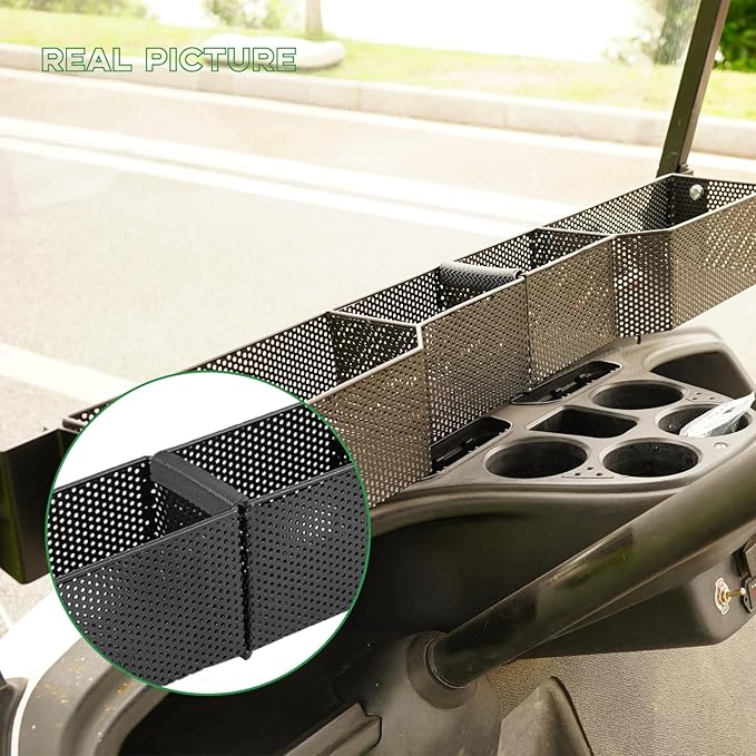 XUANYUDG0769 Golf Cart Front Inner Basket Mesh Storage Tray Organizer Extended Additional Storage for Golf Carts