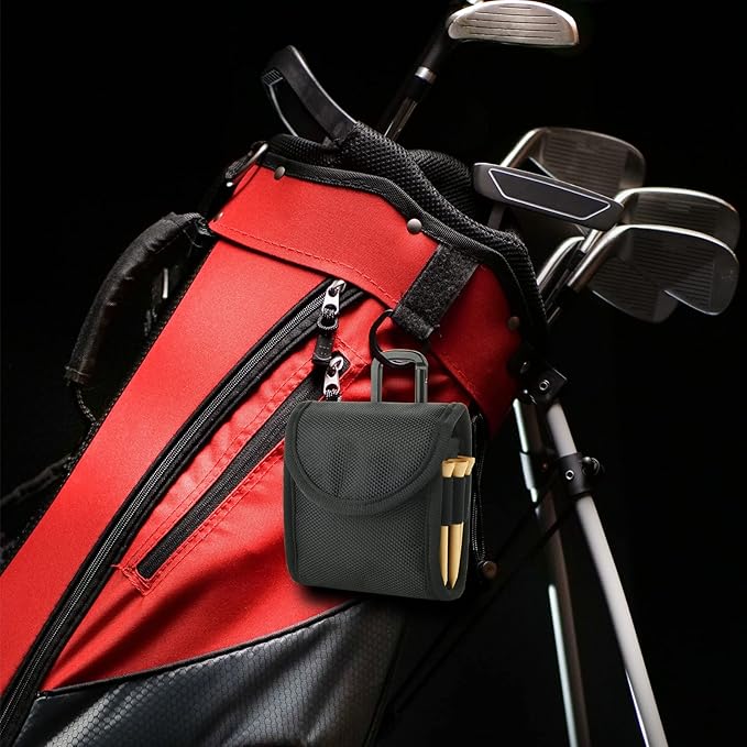 Cosmos Golf Ball Pouch Golf Tees and Divot Repair Tool Holder Nylon Golf Bag Accessories Belt Bag Gifts for Men