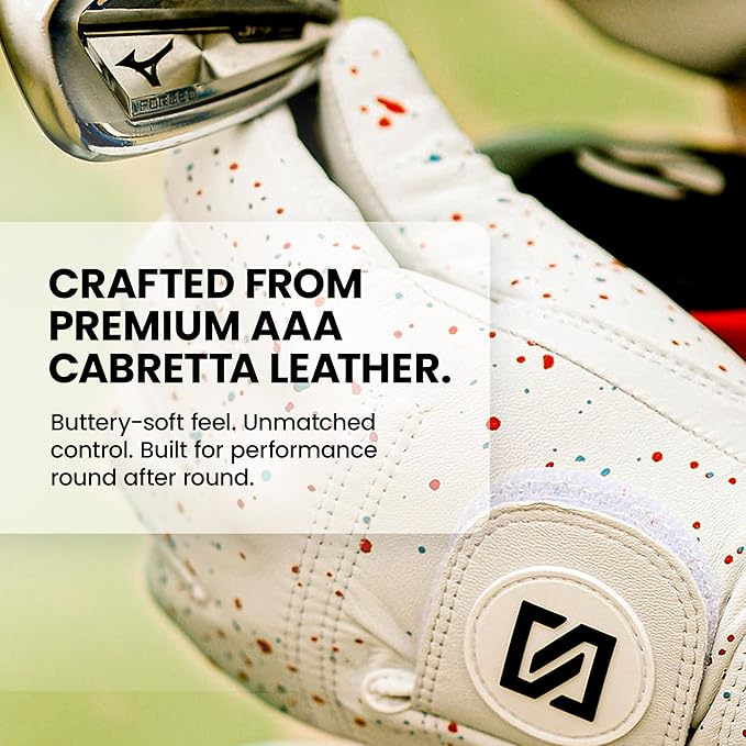 Premium Golf Glove | 100% AAA Cabretta Leather | Cool Golf Gloves Men | Serious Feel & Performance | Mens Golf Gloves Left Hand