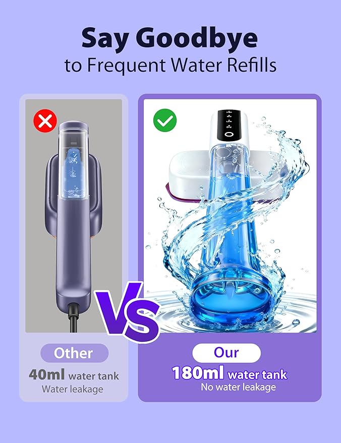 Sundu Steamer for Clothes,15s Fast Heat-up Handheld Garment Steamer,35mins Runtime & 180ml Large Tank,25g/min Steam,Ceramic Panel,Stands on Desk,Wrinkle Remover for Travel, Home, Office