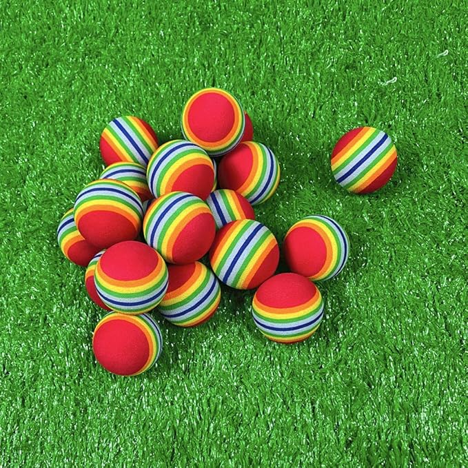 Scott Edward Air Golf Practice Balls, Bright Multicolor and Lightweight Sponge Ball, 20 Pieces, Golf Training Indoor and Outdoor, for Backyard Hitting Mat, Soft for Children, Pets