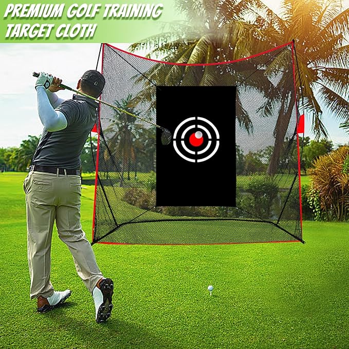 Golf Target Hitting Cloth - Black Portable Foldable Easy Setup for Indoor Outdoor Backyard Practice Training Aid Beginners Men Father Gift