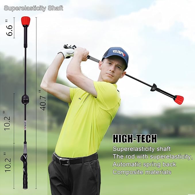 PGM Golf Swing Trainer Aid - Golf Swing Training Aid Golf Practice Warm-Up Stick for Strength Flexibility and Tempo Training -Suit for Practice Chipping Hitting Golf Accessories