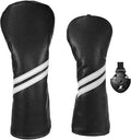 Golf Head cover Set - 2pcs Golf Club Head Covers for Driver and Hybrids Woods with Interchangeable No. Tag