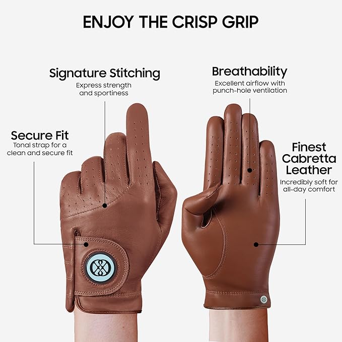 CLAPLEY Women’s Golf Glove – Premium Cabretta Leather with Magnetic Ball Marker, Breathable Design, Good Elasticity, Precious Gift for Golfers, Super Soft Feel, Left and Right Hand, Secure Fit