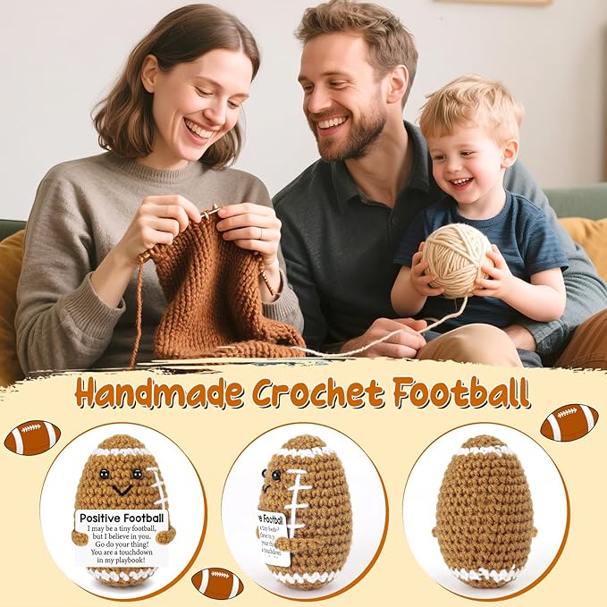 Positive Birthday Gifts for Women, Christmas Handmade Crochet Gift for Men Friends, Inspirational Self Care Thanksgiving Home Decor Present for Mom Dad Son Daughter Sister Coworkers