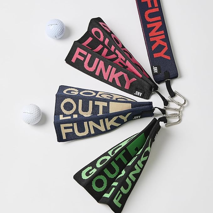 ANDGOLF Pleats Ball Towel, Use to Wash My Ball and Club, Best Choice for Golf Gifts, Embroidered Golf Towels, Clip for Bags/Pants/Skirts, Durable Elastic Band, Colorful Fashion Golf Item