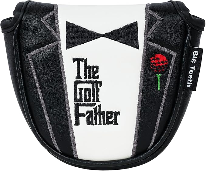 The Golf Father Golf Club Covers, Driver Fairway Hybrid Headcover, Funny Putter Cover Magnetic, Black & White Color Iron Covers,Golf Gifts for Men