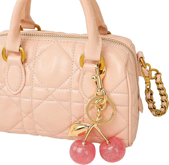 Cherry Bag Charm Purse Handbag Charm Cherry Car Accessories KeyChain Gift for Women Mothers Day Christmas Valentine