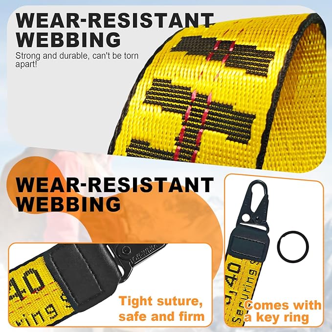 Fashionable Car keychain, Fabric Wrist Strap With Key Ring, Can Be Used To Hang Car key chain, Wallets, Jeans Decorations, Key Chain Accessories(Yellow)