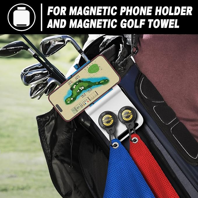 Golf Bag Metal Landing Pads for Magnetic Golf Towel,Golf Rangefinder,Golf Flask,Golf Speaker- Quick Access to Magnetic Golf Equipment and Accessories-Golf Gift -US Patent