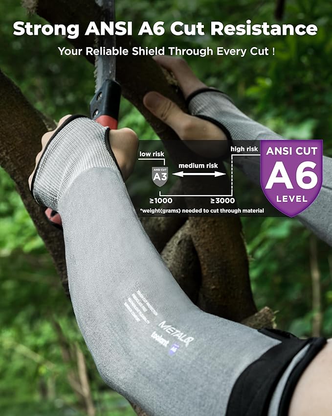Ultra-Comfort Cut Resistant Sleeves for Thin Skin and Bruising, Cooling Protective Arm Sleeves for Gardening, Farming, Yard