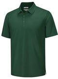 TACVASEN Mens Polo Shirts Short Sleeve Pique 3 Buttons Golf Polo Cooling Performance Moisture Wicking Shirt