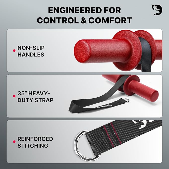 DMoose Fitness Forearm Strengthener & Wrist Roller - 2 in 1 Arm Exerciser with Non-Slip Premium Grip, Durable Nylon Rope - Helps with Elbow Tendonitis, Wrist Recovery & Strength Training (Patented)