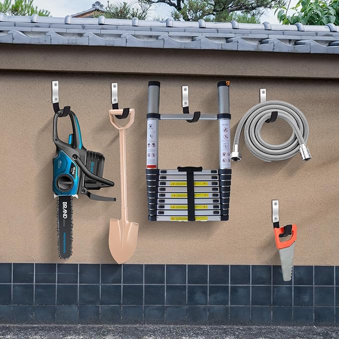 Heavy Duty Steel Garage Hooks,Garage Storage Utility Hooks,Heavy Duty Garage Tool Organizer,Steel Wall Mount Hooks, Hose Hanger, Small Garden U Hooks (Black 4 Pack)