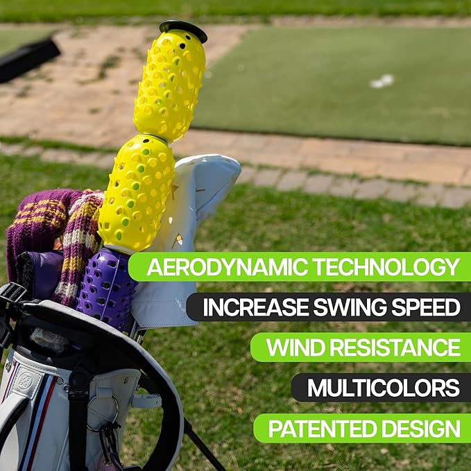 Aero Stiff Shaft, Golf Training Aid and Warm Up Tool, Speed Stick for Golf, Golf Swing Trainer, Improves Swing Speed, Wind Resistance, Adjustable Pineapples, Gain Up to 30 Yards On Your Drive