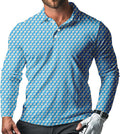 Men's Long Sleeve Golf Shirt Quick Dry 3 Button Work Fishing Outdoor Casual Collar Shirt