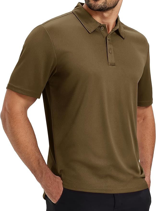 TACVASEN Mens Polo Shirts Short Sleeve Dry Fit Performance Breathable Golf Shirt with Collar Tennis Casual Business Work