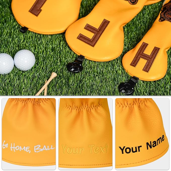 Golf Club Head Cover Golf Head Cover Driver Headcover Fairway Wood Headcover Hybrid Club Head Cover Golf Blade Mallet Putter Cover Beer Bear