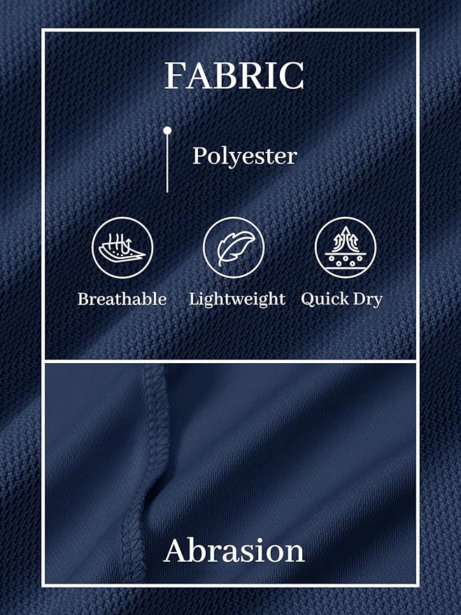 TACVASEN Mens Polo Shirts Short Sleeve Dry Fit Performance Breathable Golf Shirt with Collar Tennis Casual Business Work