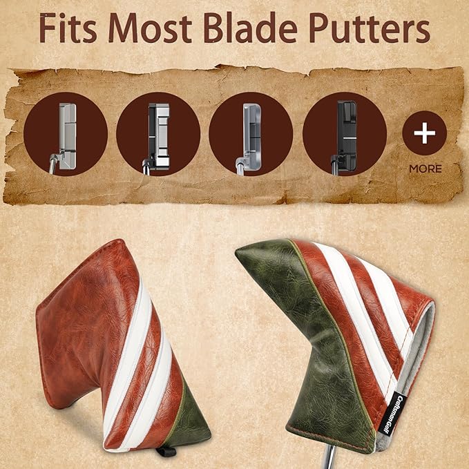 Craftsman Golf Club Head Covers 3pcs or 1pc Classic Brown Golf Headcovers Set Golf Club Headcovers for Driver Fairway Utility/Hybrid Woods Headcovers