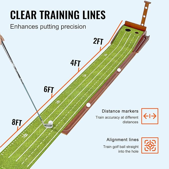 VEVOR Golf Putting Mat, Putting Green Indoor, Putting Matt for Indoors, Sports Spin n Putt Golf Game, Perfect Practice Putting Mat, Golf Putting Mats Practice Auto-Ball Return
