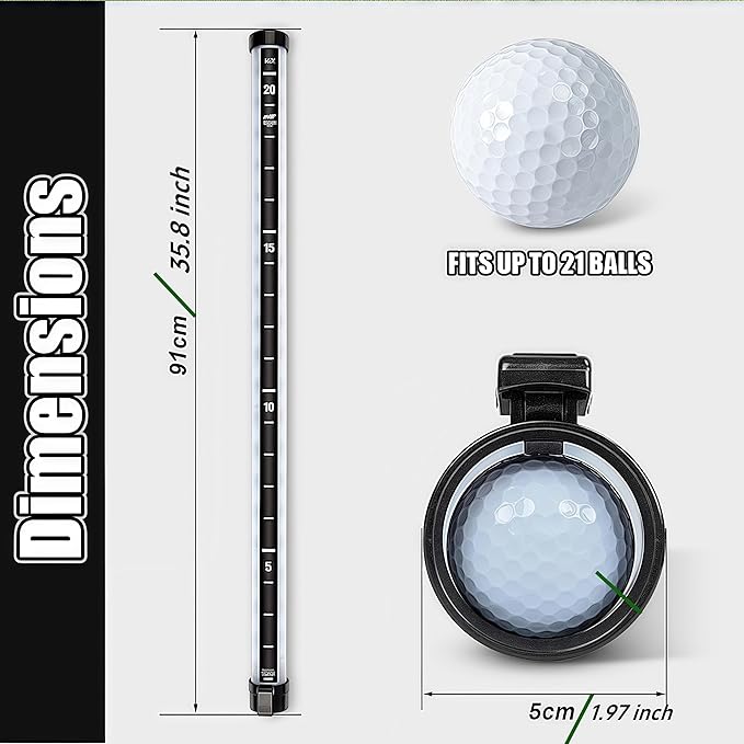 Dr.Acces Premium Golf Ball Retriever - Professional Golf Ball Picker Collector -Golf Ball Pickup PlasticTube