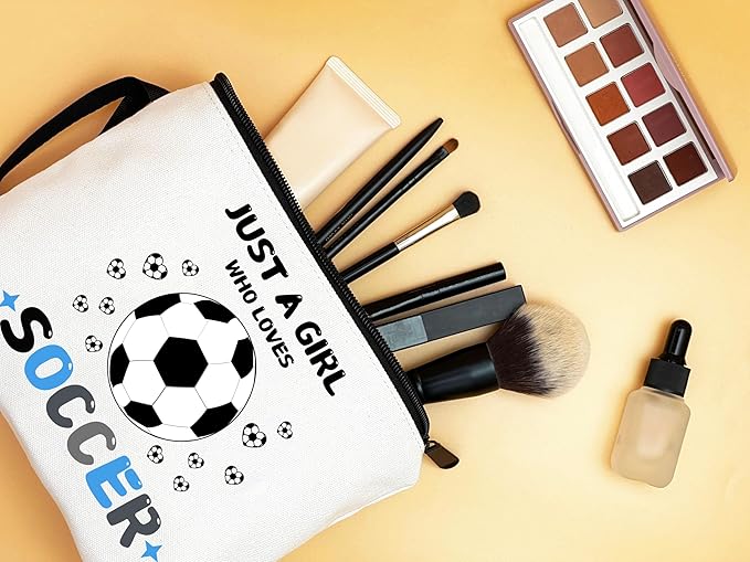 Soccer Gifts,Soccer Coach Gifts,Soccer Gifts for Girls,Cosmetic Bags for Women,Birthday Gifts for Girls,Soccer Mom Essentials,Daughter Gifts from Mom,Friendship Gifts for Women