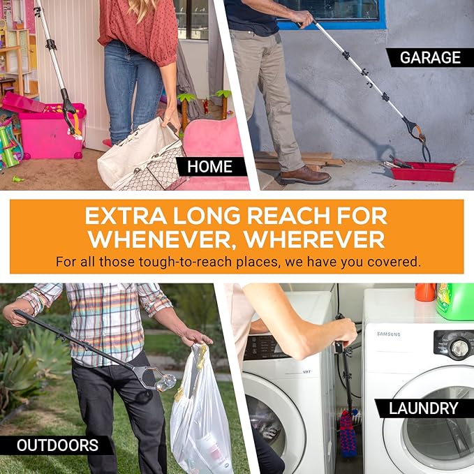 EZPIK Pro 40" Extended Grabber Reacher Tool for Elderly, Trash Hand Grabber Pickup Sticks for Seniors, Foldable Gripper Claw Pickup Tool, Hand Extension Magnetic Folding Tongs