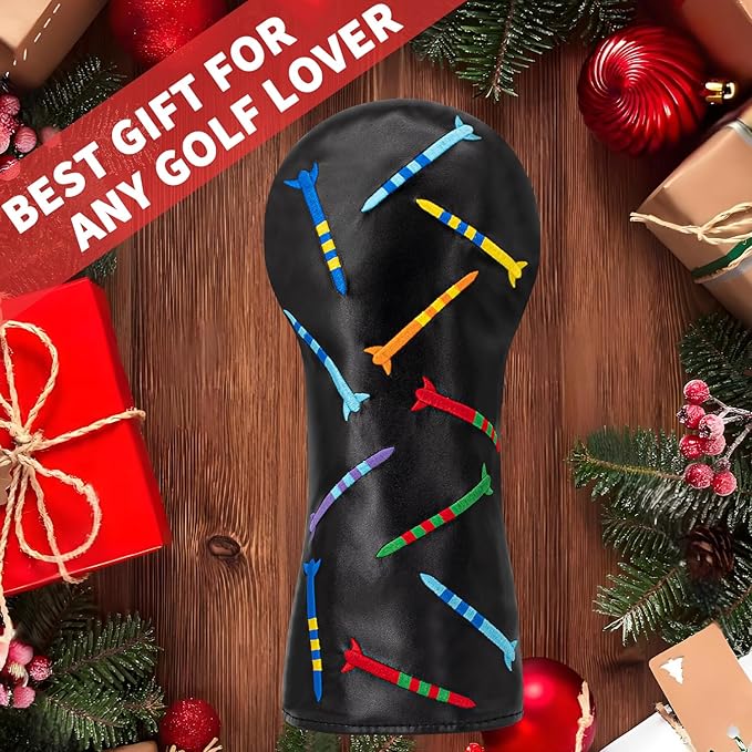 Colorful Nails Style Golf Half Mallet Putter Cover Headcover, Golf Putter Club Cover Magnetic Golf Head Covers Headcovers Club Protective Equipment