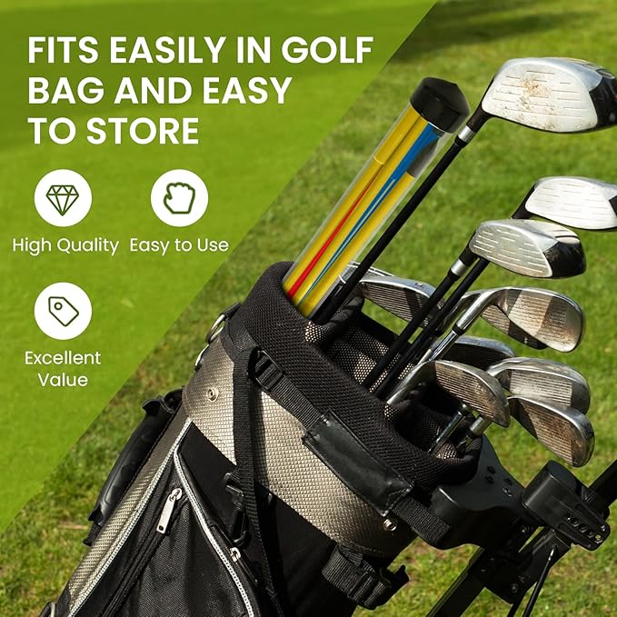 FINGER TEN Golf Alignment Sticks Rods Swing Trainer Tools 48 Inch 2 Or 3 Pack, Fits in Golf Bag Tour Stickers Practice Training Aid