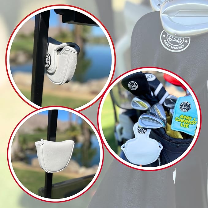 Classic Blade and Mallet Putter Headcovers with Madson Golf Cart Magnet for Secure Positioning and Quick Access, Protective PU Leather Head Covers, Magnetic Golf Accessories