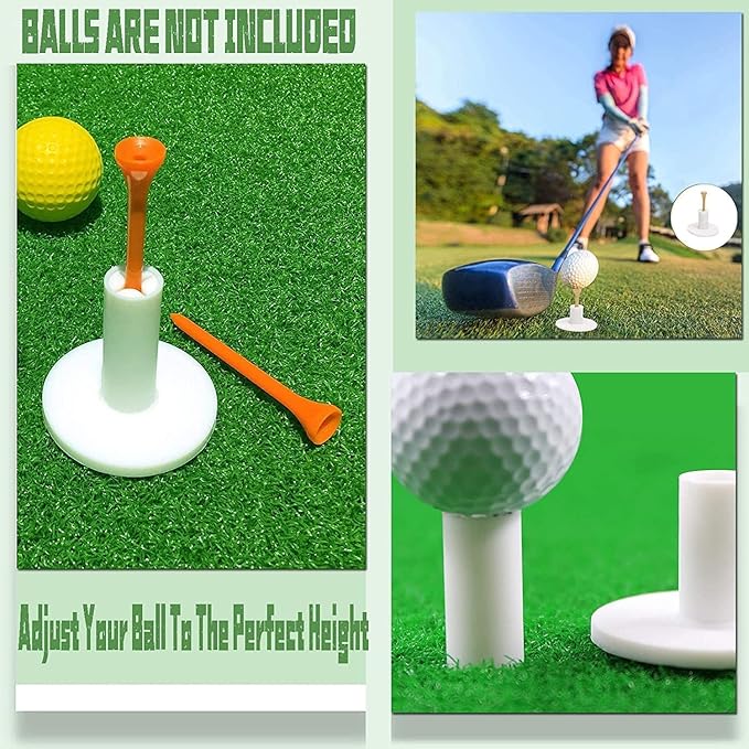 Rubber Golf Holder Set for Driving Range, Rubber Tees Practice for Golf Hitting Mats Outdoor Indoor, 1.5 Inch Holder Tees, Universal with Artificial Turf Golf Mats (10 Set)