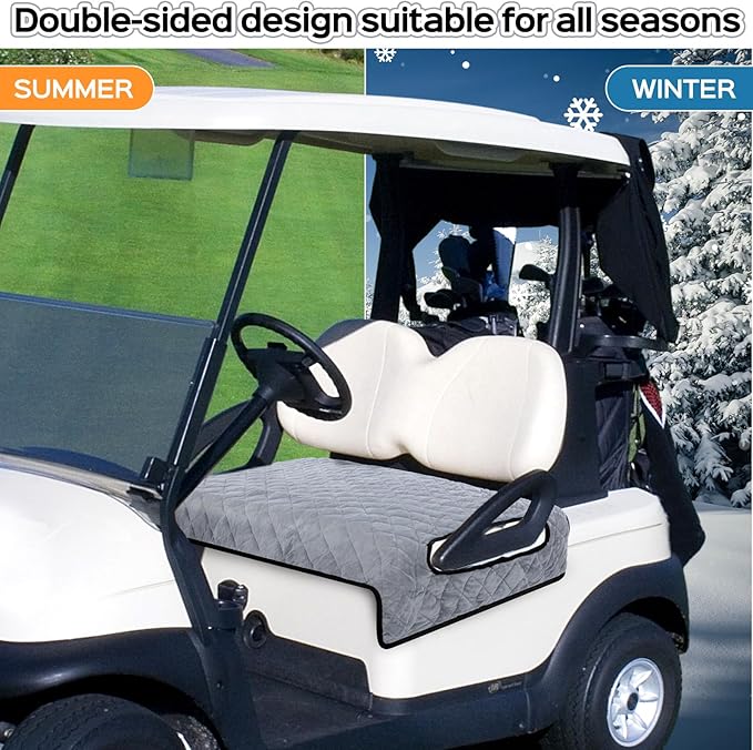 Golf Cart Seat Covers Winter Plush Universal Seat Towel Blanket with Soft Plush Surface for 2 Person Seats Golf Cart Accessories, 49.7"x 28.8"