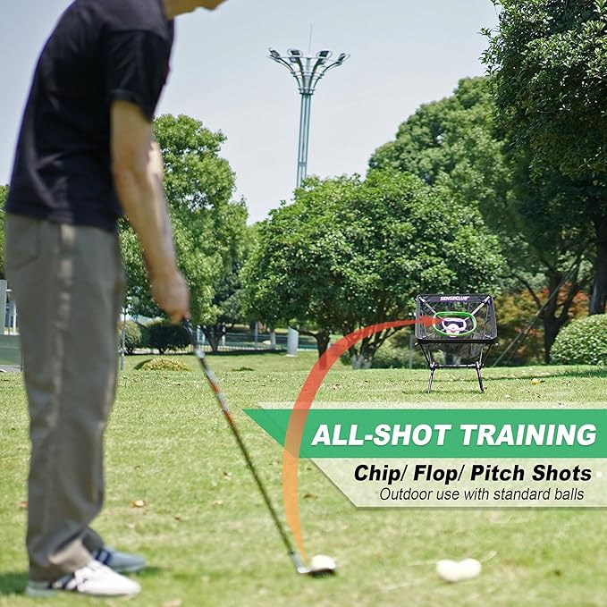 Foldable Chipping Net & Floating Green, Indoor Golf Practice Chipping Target, Backyard Golf Game & Gifts